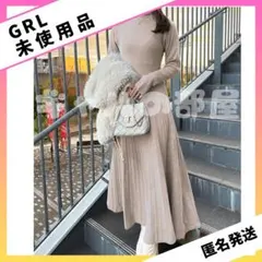 GRL（グレイル）サムホール付きタートルネックニットフレアワンピース