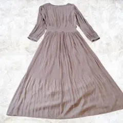 ロペピクニック　パープルグレーカラー　楊柳素材　ワンピース