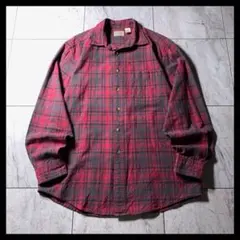 00s〜 L.L.Bean レギュラーカラー チェックシャツ 赤 黒 フェード