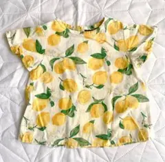 futafuta レモン柄 トップス 80cm ベビーブラウス コットン リネン