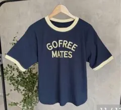 しまむら　おなつ　コラボ　リンガーTシャツ ネイビー L