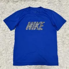 NIKE Tシャツ ブルー カモフラロゴドライフィットMブルー吸汗速乾のサムネイル