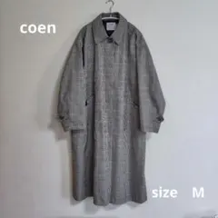 coen コーエン　チェックステンカラーコート