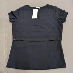授乳服 マタニティ Tシャツ ブラック M