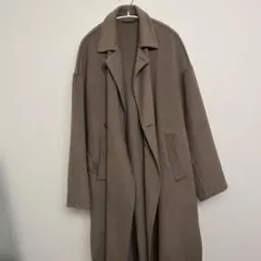 ウールファブリック ベージュ ロングコートのサムネイル