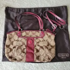 ★COACH コーチトートバッグ ベージュ/ピンク★