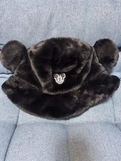 ディズニーランド　ミッキー　バケハ　もこもこ　ブラック