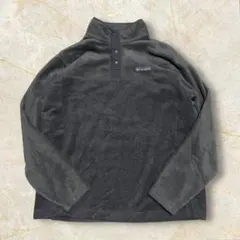 コロンビアフリース US古着 刺繍ロゴ スナップボタン マウンテン プルオーバー