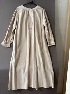ベージュ 長袖 シャツワンピース S.A