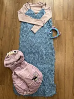 【親子コーデ】モンスターズインク ブー着ぐるみ、サリー風コーデ