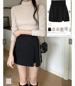 インパン付きハイウエストスリットミニスカート[pm719]