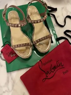Christian Louboutin ゴールドウェッジサンダル　23cm