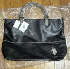 ♦️US POLO ASSN♦️ユニセックス合皮　トートバッグ　ブラック