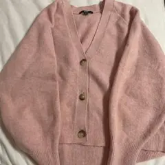 ユニクロ ピンク ニットカーディガン