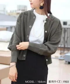 (美品)THE SHINZONE　ケープリンカーディガン　グリーン