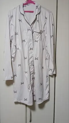 産後直後用 リボン柄長袖ロング丈パジャマ