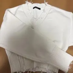 EMODA ダメージニット ホワイト
