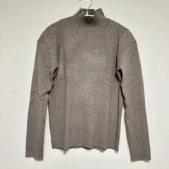 リブニット レディース ハイネック ブラウン 無地 シンプル 冬 秋 長袖