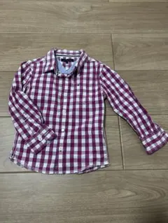 トミーヒルフィガー 長袖シャツ 4T パープルチェック