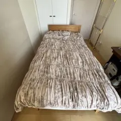 クリーム色花柄掛け布団カバー