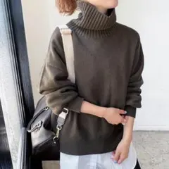 スピックアンドスパン ウールカシミヤタートルネック プルオーバー