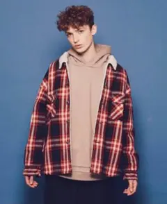 MONKEY TIME モンキータイム 赤チェック ボア ジャケット Ｍ CPO