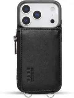ナノユニバース iPhone17Pro用 ミラー/コイン&カードケース付き 黒のサムネイル