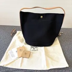 【美品】IL BISONTE イルビゾンテ キャンパス×レザー ハンドバッグ