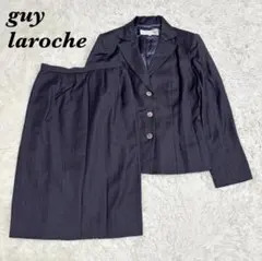 【美品】Guy Laroche スカート スーツ 38 ネイビー 赤ストライプのサムネイル