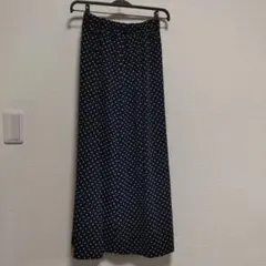 ドット柄 ロングスカート ネイビー　ユニクロ　Ｓ