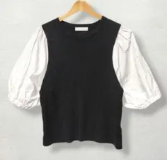美品 any FAM 異素材切り替え ボリュームスリーブニット トップス 4のサムネイル