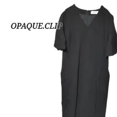 【極美品】OPAQUE.CLIP ひざ丈ワンピース 黒 Mサイズ