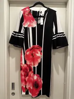 NEW YORK & COMPANY ストライプ 花柄 ワンピース