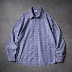 00s OLD NAVY チェックシャツ レギュラーカラー ライトブルー