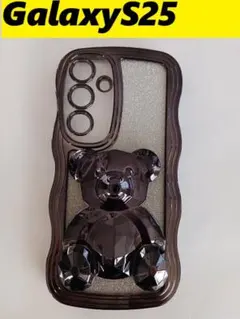GalaxyS25★なみなみケース　くまちゃんスタンド　キラキラシートのサムネイル