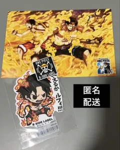 ワンピース　25周年　ポストカード　エース　ルフィ　ブロマイド　ステッカー