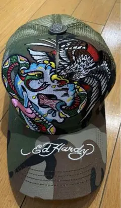 エドハーディEdHardy キャップ 迷彩　カモ　FREEのサムネイル