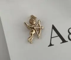 【新品未使用】agete K5 ゴールド チャーム キューピッド 天使 保証書