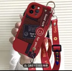 赤いチェック柄iPhone15proMaxケース