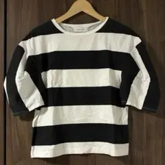 SIMPLICITÉ ボーダーバルーンショルダー半袖Tシャツのサムネイル