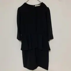 STUDIOUS ブラック 長袖ワンピース ひざ丈 シンプル 上品 オフィスのサムネイル