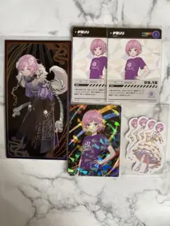 にじさんじ　夕陽リリ　妖怪万化お札風カード 、6周年ステッカー、にじフェスカード