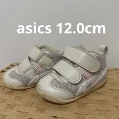 asics アシックス　花柄スニーカー12cm ラベンダーピンク 白