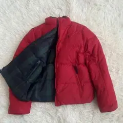 【最終価格】ラルフローレンリバーシブルダウンジャケット140cmレッド×グリーン