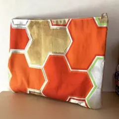 No.503 大きめポーチ 1点物 パソコン入れなど帯リメイク35cm