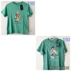 新作◇ラルフローレン ポロベア ロゴコットンTシャツ グリーン M/150