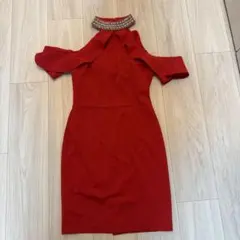 AR ANGELR オフショルダー レッドドレス S