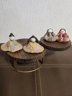 陶器製 雛人形 、ちりめん細工雛人形２点セット