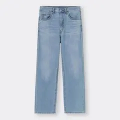 【美品】GU ジーユー ハイライズストレートジーンズ XS ブルー