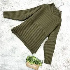 【ROPÉ PICNIC】リブ編みハイネックセーター(38) オリーブグリーン